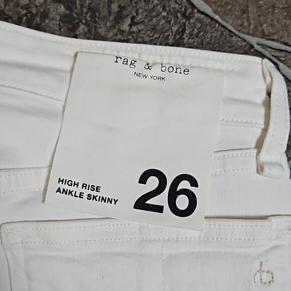 NWT Rag & Bone High Rise Skinny Jeans  Sz 26 in White - Picture 13 of 13